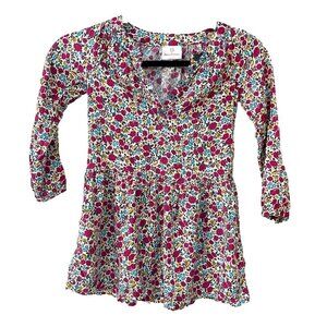Hanna Anderson long sleeve Floral girls dress size 110 or US 5 100% Rayon
